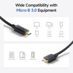 10G USB-C to Micro-B Cable, 0.3m, Black