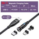 TUNKIA 60W Magnetic USB-C Phone Charger Cable