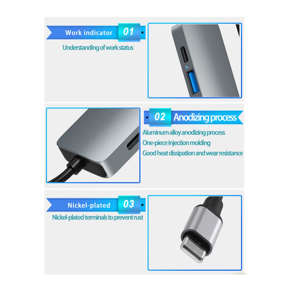 7 in 1 USB-C Hub with HDMI-Compatible Adapter