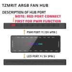 ARGB PWM Fan Hub with Magnetic Base and 18 Ports