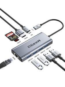 QGeeM 9-in-1 USB-C Hub with Ethernet and HDMI