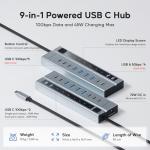 PULWTOP 9-in-1 USB Hub with Power Adapter