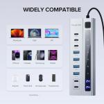 PULWTOP 9-in-1 USB Hub with Power Adapter