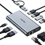 RayCue 9-in-1 USB-C Docking Station with Triple Display