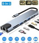 Tec-Digi 8-in-1 USB-C Hub with 4K HDMI