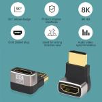 2 Pack Right Angle HDMI 8K Adapter Set