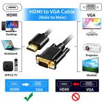 Herfair 1080P HDMI to VGA Adapter Cable