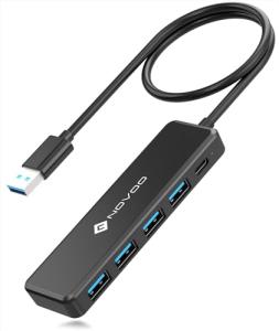 NOVOO Slim USB Hub with 4 High-Speed Ports