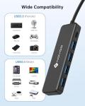 NOVOO Slim USB Hub with 4 High-Speed Ports