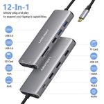 12 in 1 USB-C Hub with Triple Display