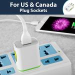 Dual USB UK to USA Travel Plug Adapters