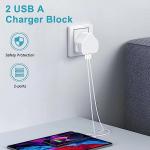 3-Pack Dual Port USB Plug UK Adapter