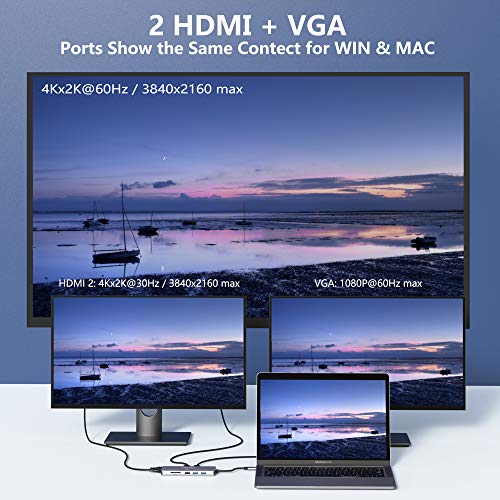 12 in 1 USB-C Hub with Triple Display