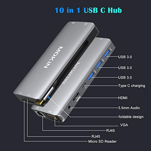 10-in-1 USB-C Multiport Adapter with HDMI & Ethernet