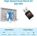 AC600 USB WiFi Adapter for PC and Laptop