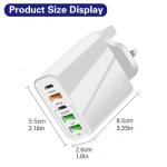 JINHENDS 65W USB-C 5-Port Fast Charger White