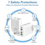 JINHENDS 65W USB-C 5-Port Fast Charger White