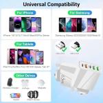 JINHENDS 65W USB-C 5-Port Fast Charger White