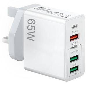 65W 5-Port USB-C Fast Charger for Devices