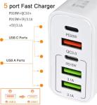 65W 5-Port USB-C Fast Charger for Devices