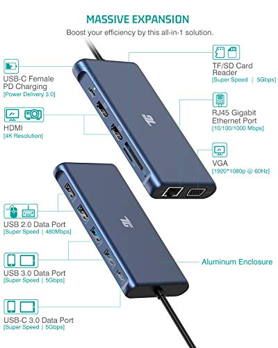 12-in-1 USB-C Dock for MacBook & Windows
