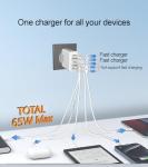 65W 5-Port USB-C Fast Charger for Devices