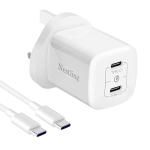 Dual Port 40W USB C Wall Charger with Cable