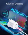 Dual Port 40W USB C Wall Charger with Cable