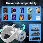48W Dual USB-C Car Charger with Cables