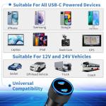Fast Car Charger with 2 Type-C Cables