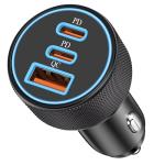 67W 3-Port USB-C Car Charger Adapter