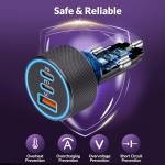 67W 3-Port USB-C Car Charger Adapter