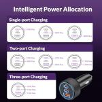 67W 3-Port USB-C Car Charger Adapter
