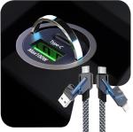 100W Fast USB-C Car Charger with Cable