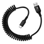 Coiled USB-C Fast Charger Cable for Phones