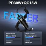 Fast USB-C Car Charger for Samsung & iPhone