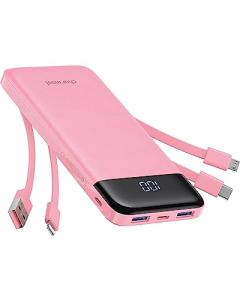 Charmast 10000mAh USB-C Power Bank with Cables