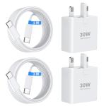 30W USB-C Fast Charger Plug 2 Pack