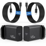 45W USB-C Fast Charger with 2M Cable Bundle
