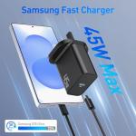 45W USB-C Fast Charger with 2M Cable Bundle