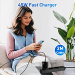 45W USB-C Fast Charger with 2M Cable Bundle