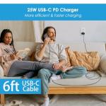 25W USB-C Fast Charger with 6ft Cable