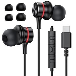 MOSWAG Wired USB-C Headphones with Microphone