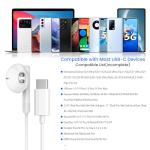 USB-C Headphones with Mic for iPhone and Android