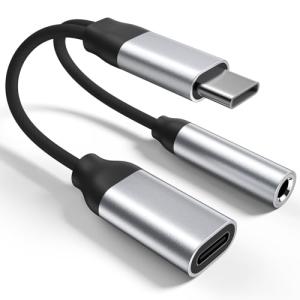 USB-C to 3.5mm Headphone Adapter and Charger