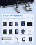 USB-C to 3.5mm Headphone Adapter and Charger