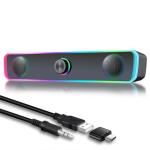 INGONEON RGB USB-C Powered Desktop Soundbar Speakers