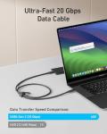 Anker USB4 Gen 2 Cable, 20 Gbps, 3 ft