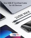 Anker 543 240W USB-C to USB-C Cable 3ft