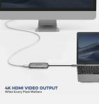 USB-C to HDMI Adapter with Power Delivery and USB Ports